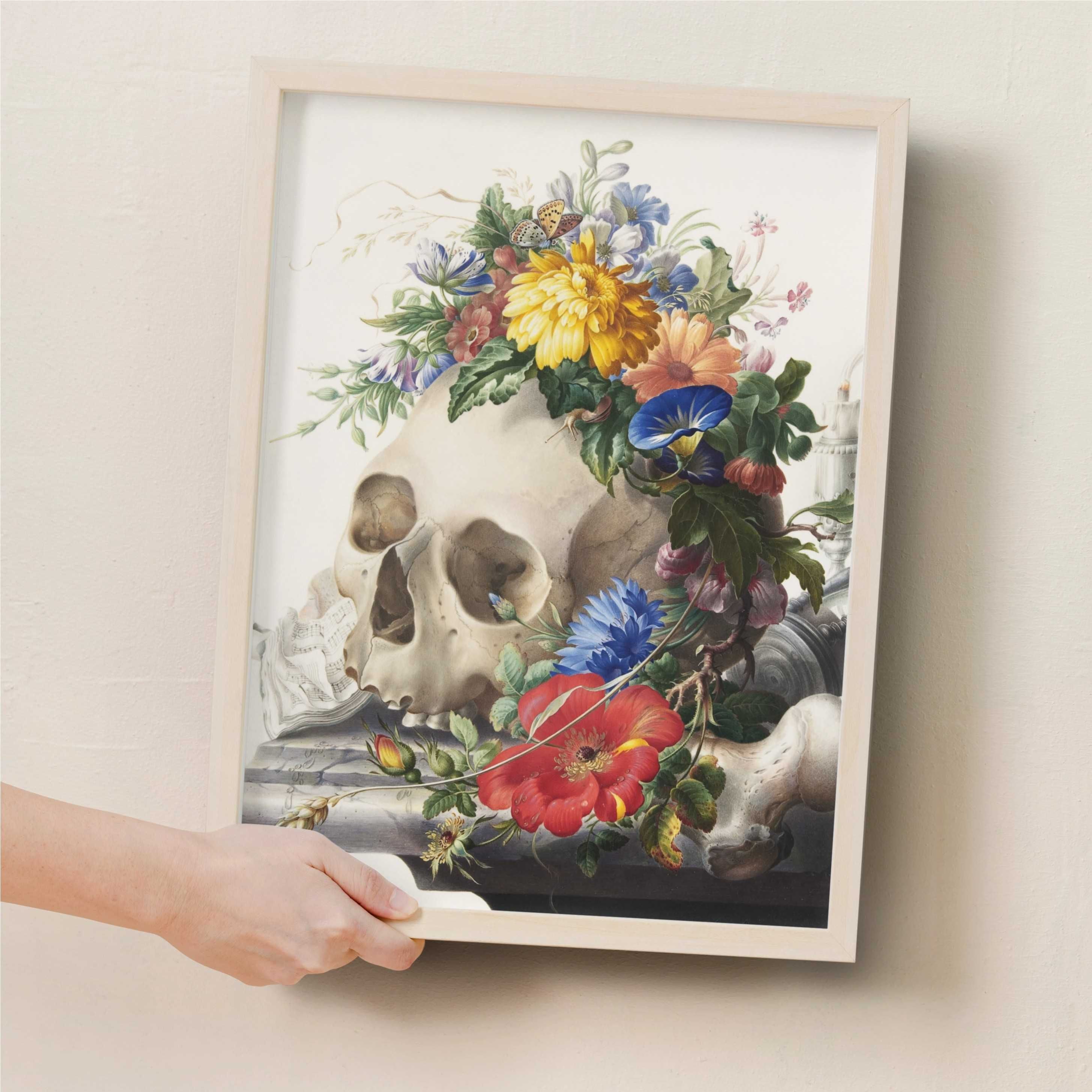 Plakat A3 Vanitas still life - Obraz kwiaty wydruk Henstenburgh#2