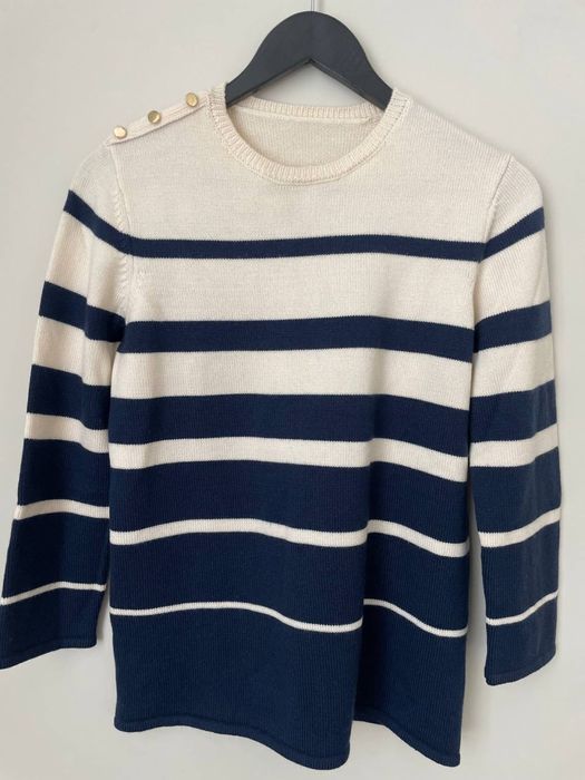 100% вовна брендовий светр в смужку old money