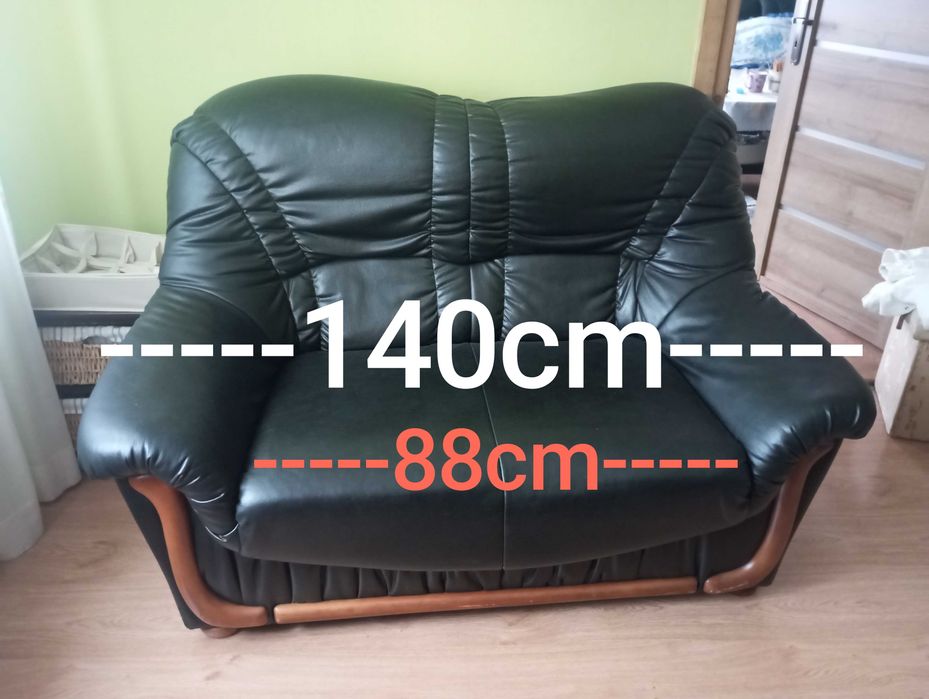 Sofa skórzana czarna