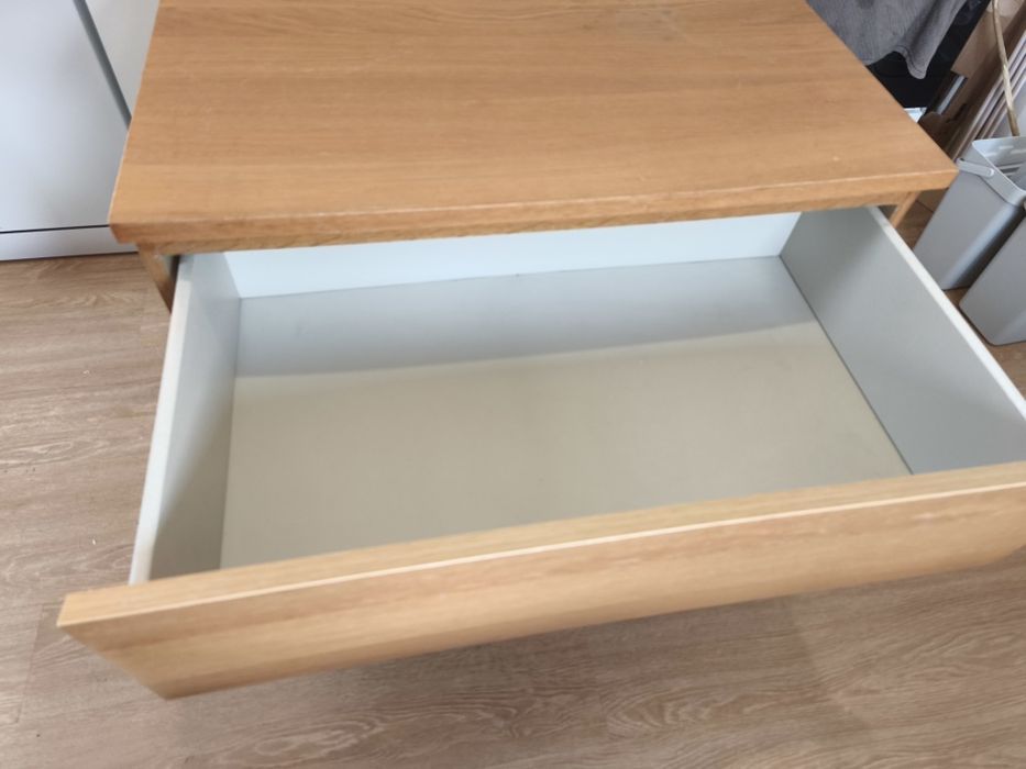 MALM Cómoda c/3 gavetas, chapa de carvalho