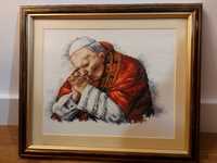 Obraz Jana Pawła II haft krzyżykowy