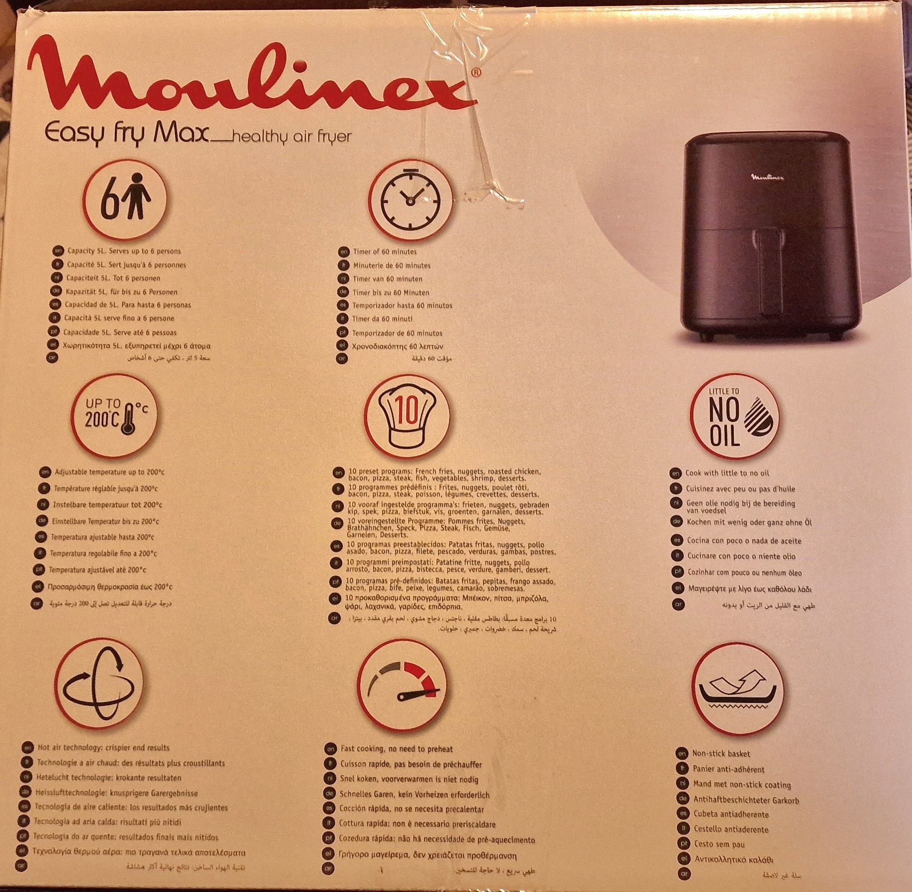 Air fryer moulinex 5L com garantia