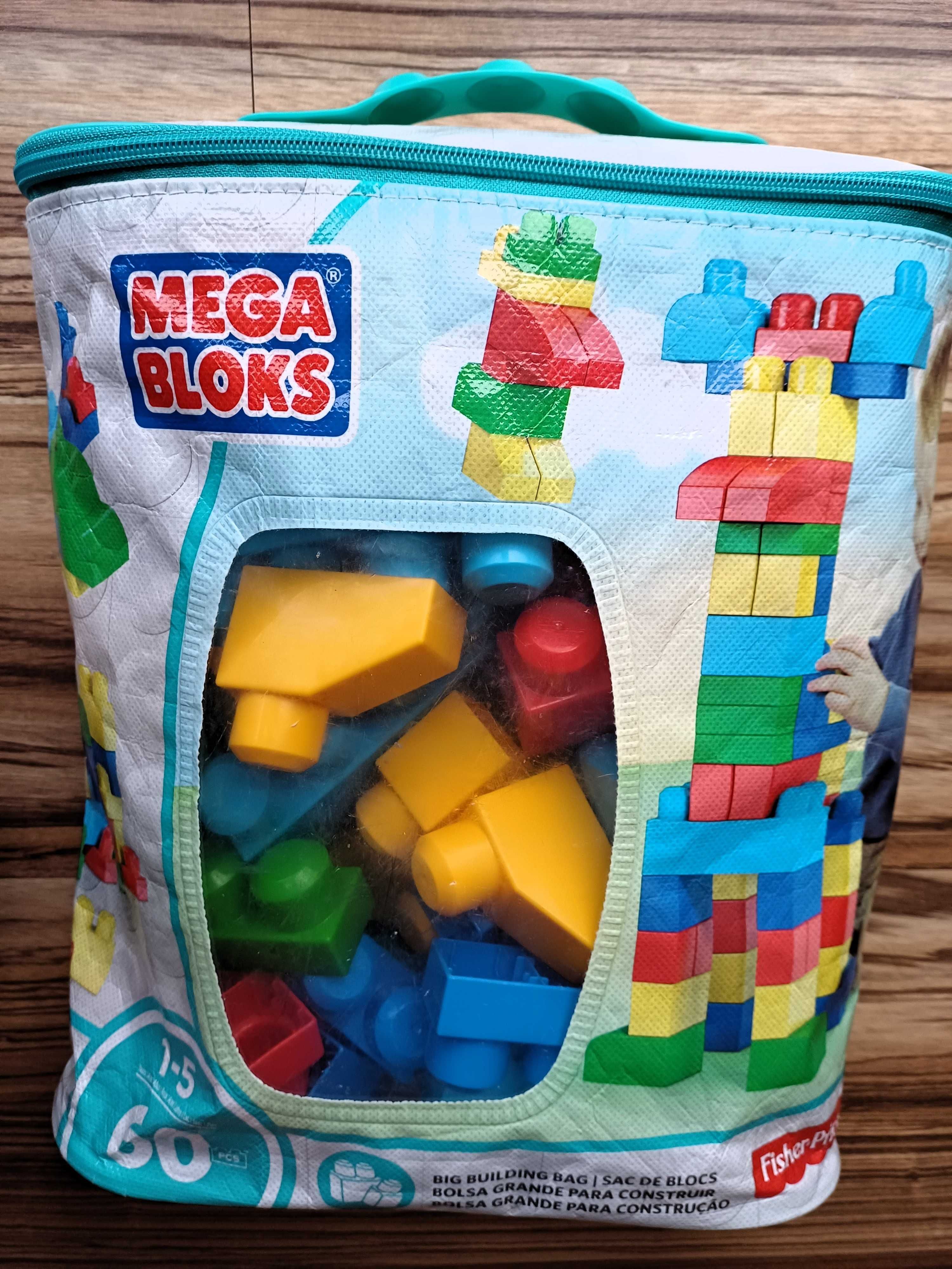 Zestaw zabawek - klocki Mega Bloks, zabawki interaktywne, książki