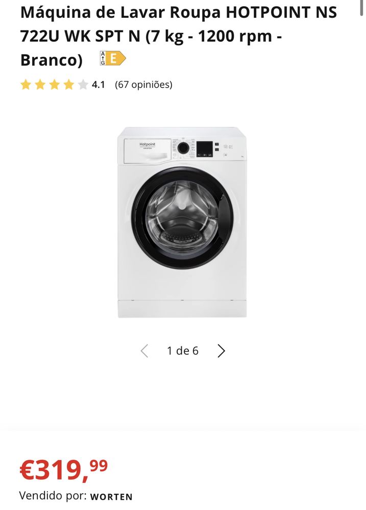 Máquina de Lavar Roupa HOTPOINT