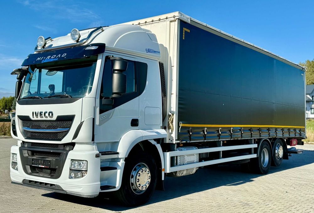 Iveco STRALIS 400 / FIRANKA / WINDA / 23 PALETY / 6X2 / OŚ PODNOSZONA / SKRĘTNA / AUTOMAT / NISKI PRZEBIEG / SPROWADZONY / 2017 ROK
