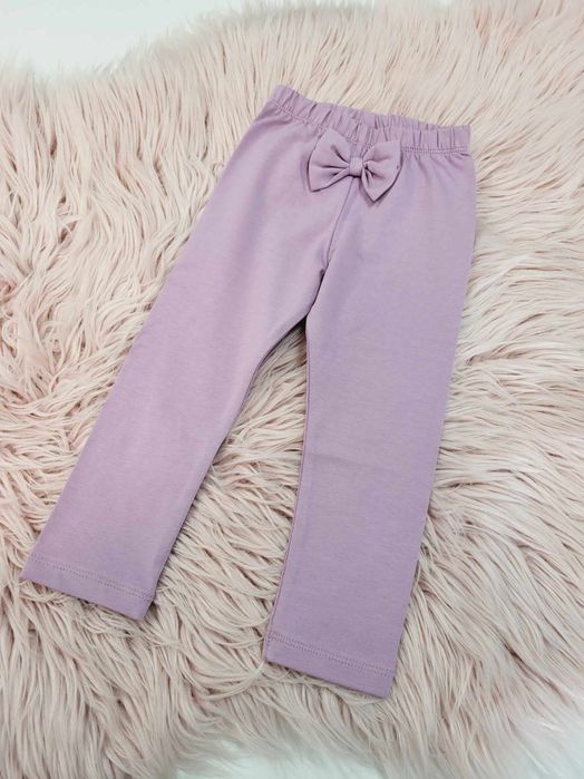 HAYDI legginsy z kokardką z przodu pastelowy fiolet 80