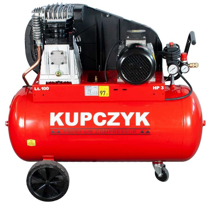 Kompresor Tłokowy Olejowy 495 l/min 10 Bar 100l 400v Dostawa 0 zł