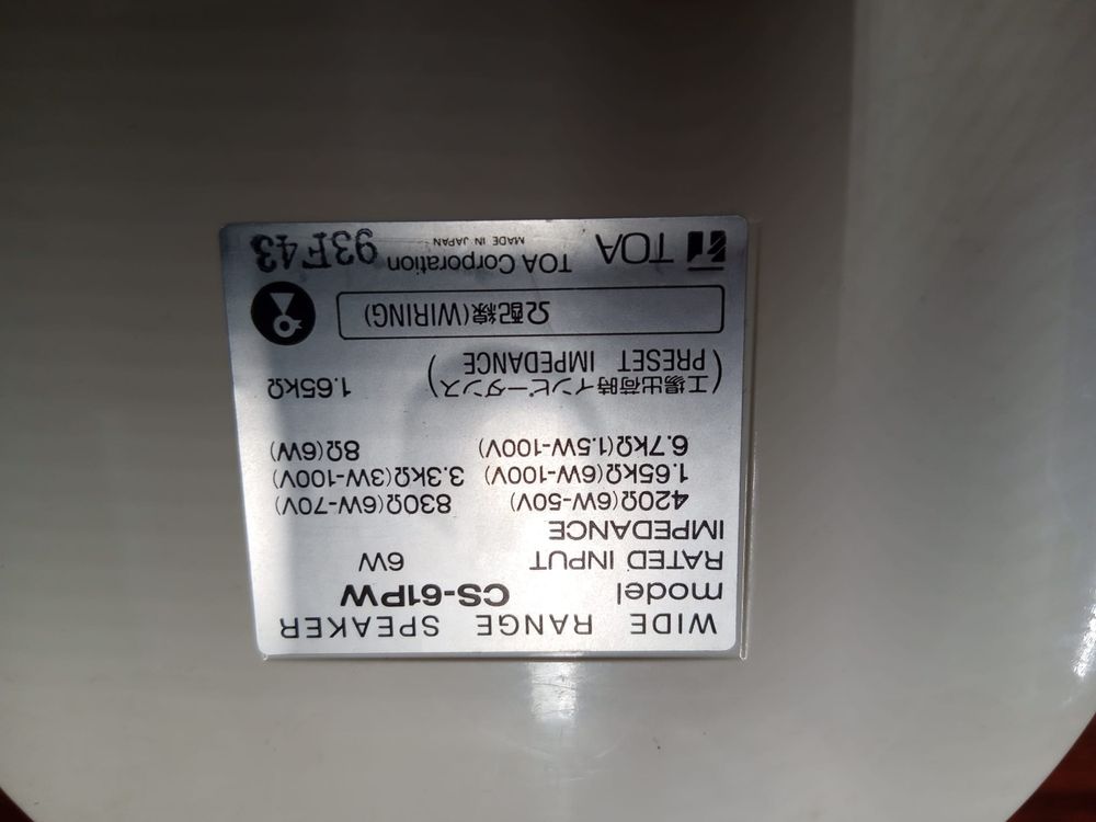 Projektory dźwięku głośniki TOA CS-61PW