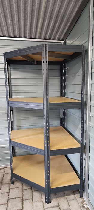 Regał Narożny, Garażowy, Warsztatowy 180x90x90x45 cm 4P/250 kg Grafit.