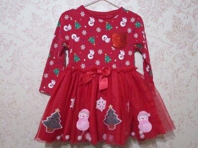 Новогоднее нарядное платье F & F на 2,5-3,5 года