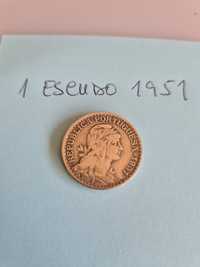 1 escudo de 1951 , moeda .