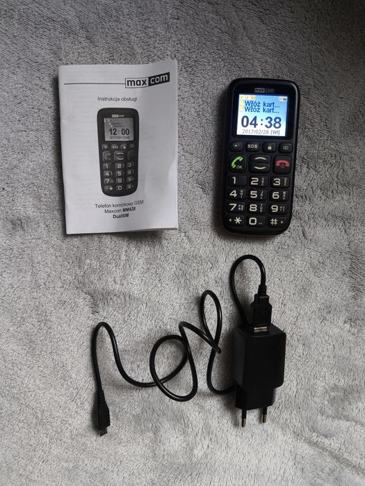 Telefon dla seniora MaxCom MM428. BRAK BATERII!