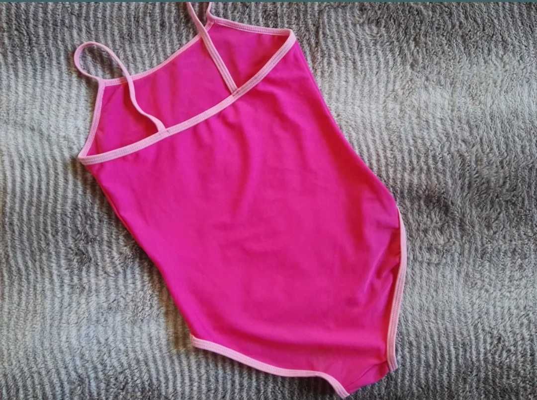 Kostium kąpielowy jednoczęściowy 9-10 l 140 cm strój kąpielowy różowy