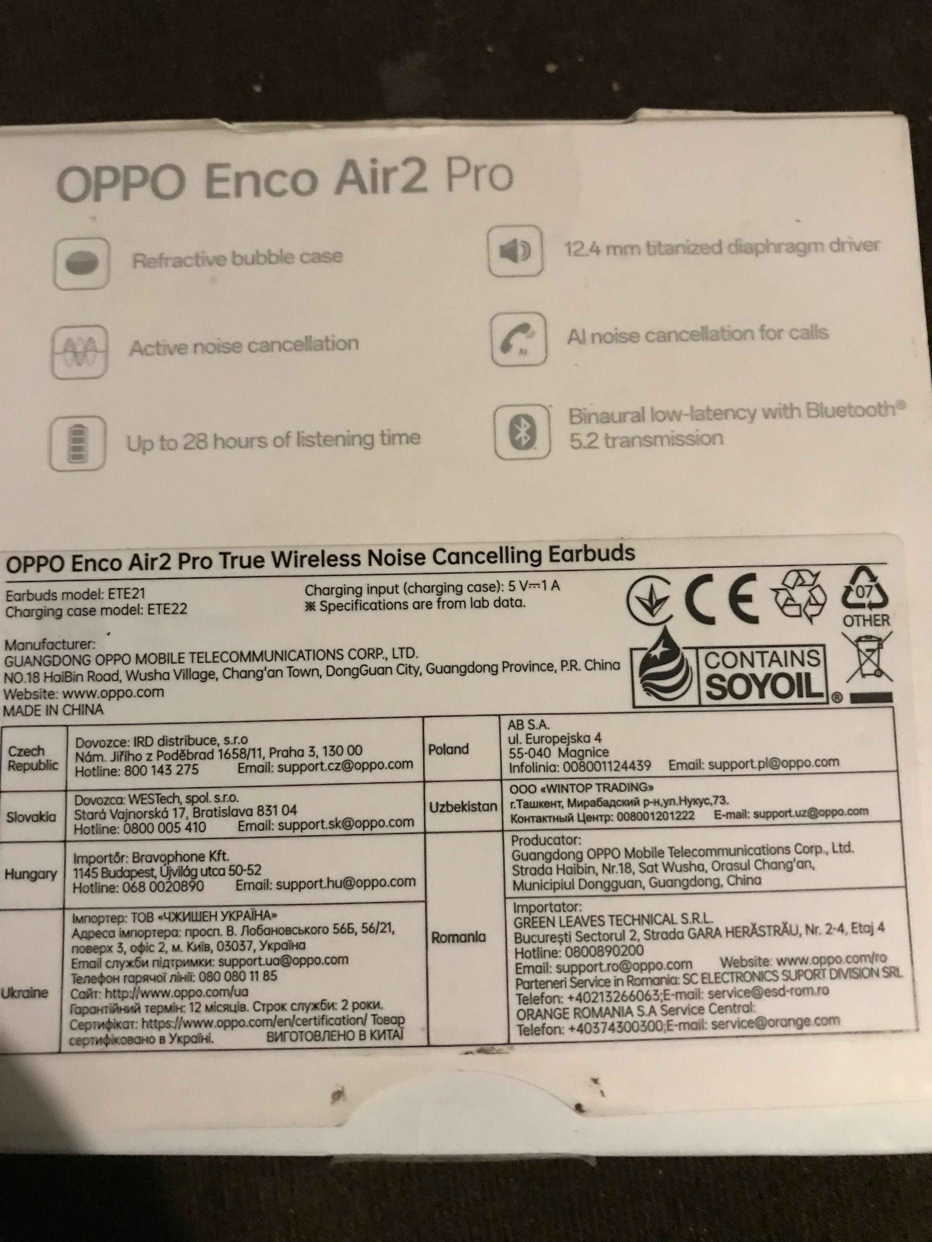 Słuchawki oppo enco air 2 pro szare