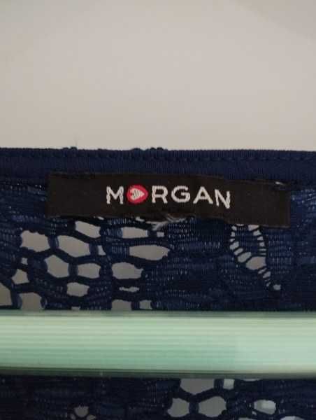 Morgan-granatowa sukienka z paskiem rozm.S