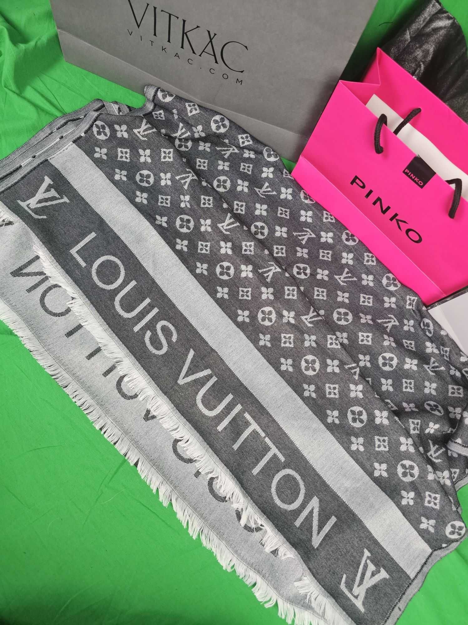Szalik chusta Louis Vuitton LV nowość logowane bawelna Gucci unisex