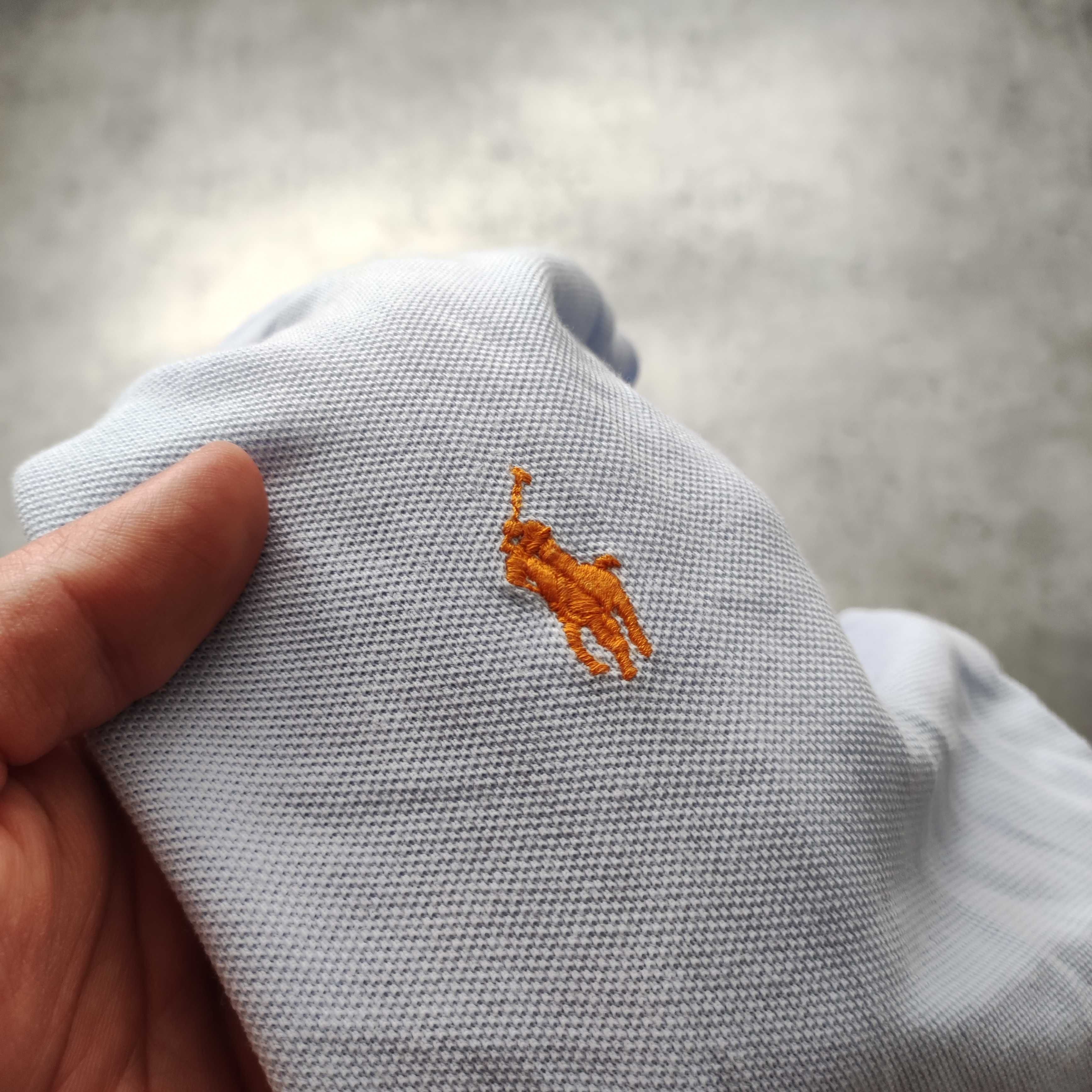 MĘSKA Błękitna PREMIUM Bawełna Koszulka Polo Ralph Lauren Elegancka