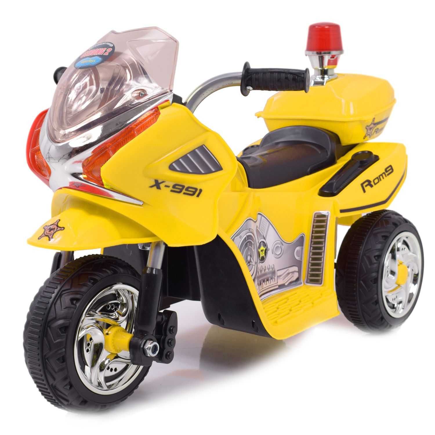 Motor MOTOREK POLICYJNY Z KOGUTEM na akumulator trójkołowy dla dzieci