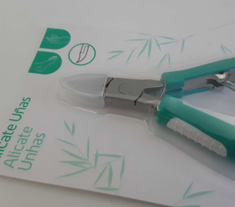 Alicate Corta Unhas Novo Ponta Curva Aço Inoxidável Cabo Ergonómico