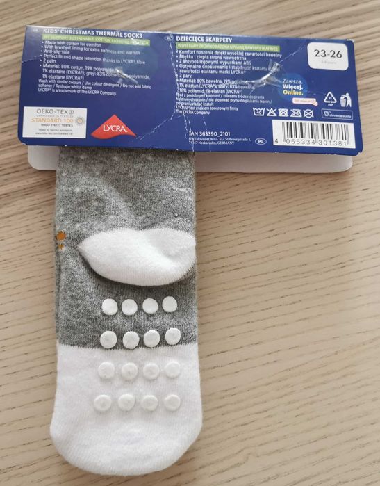 NOWE skarpetki r. 23-26 ciepłe antypoślizgowe zimowy jelonek sarenka