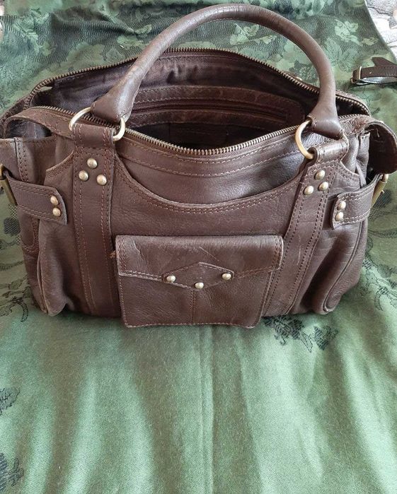 Сумка Maddison и клатч Assima натуральная кожа, коричневый цвет