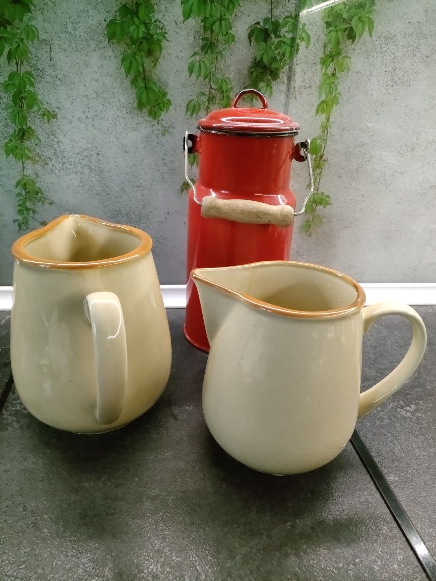 Dzbanki Ceramiczne Tułowice pojemność 1,25L oraz 1,75 L PRL Vintage