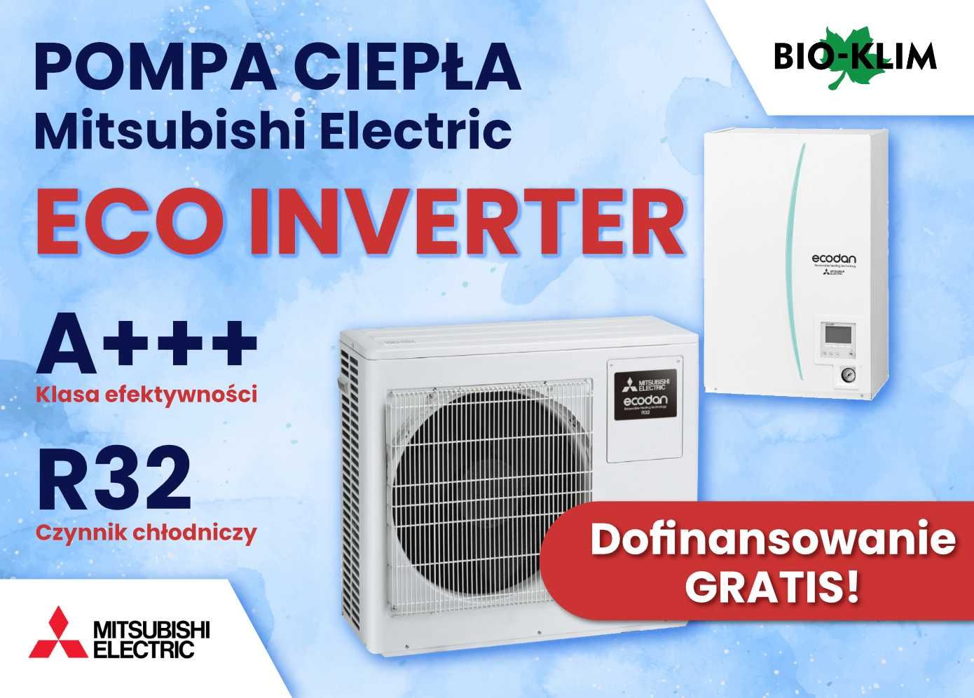 Pompa ciepła z montażem Mitsubishi Eco Inverter 10kW + DOFINANSOWANIE!