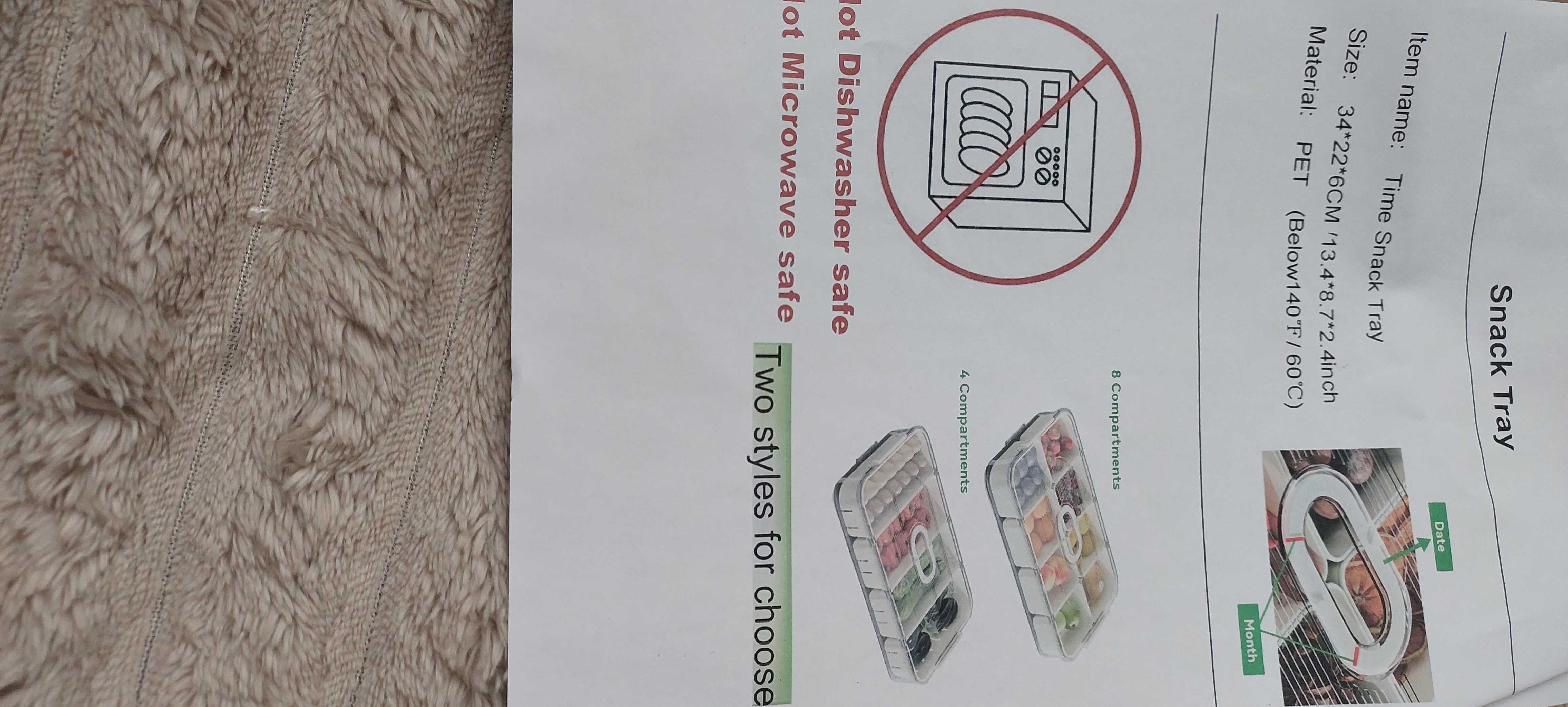 Pojemnik Box Pudełko z Przegródkami na Przekąski z Pokrywką