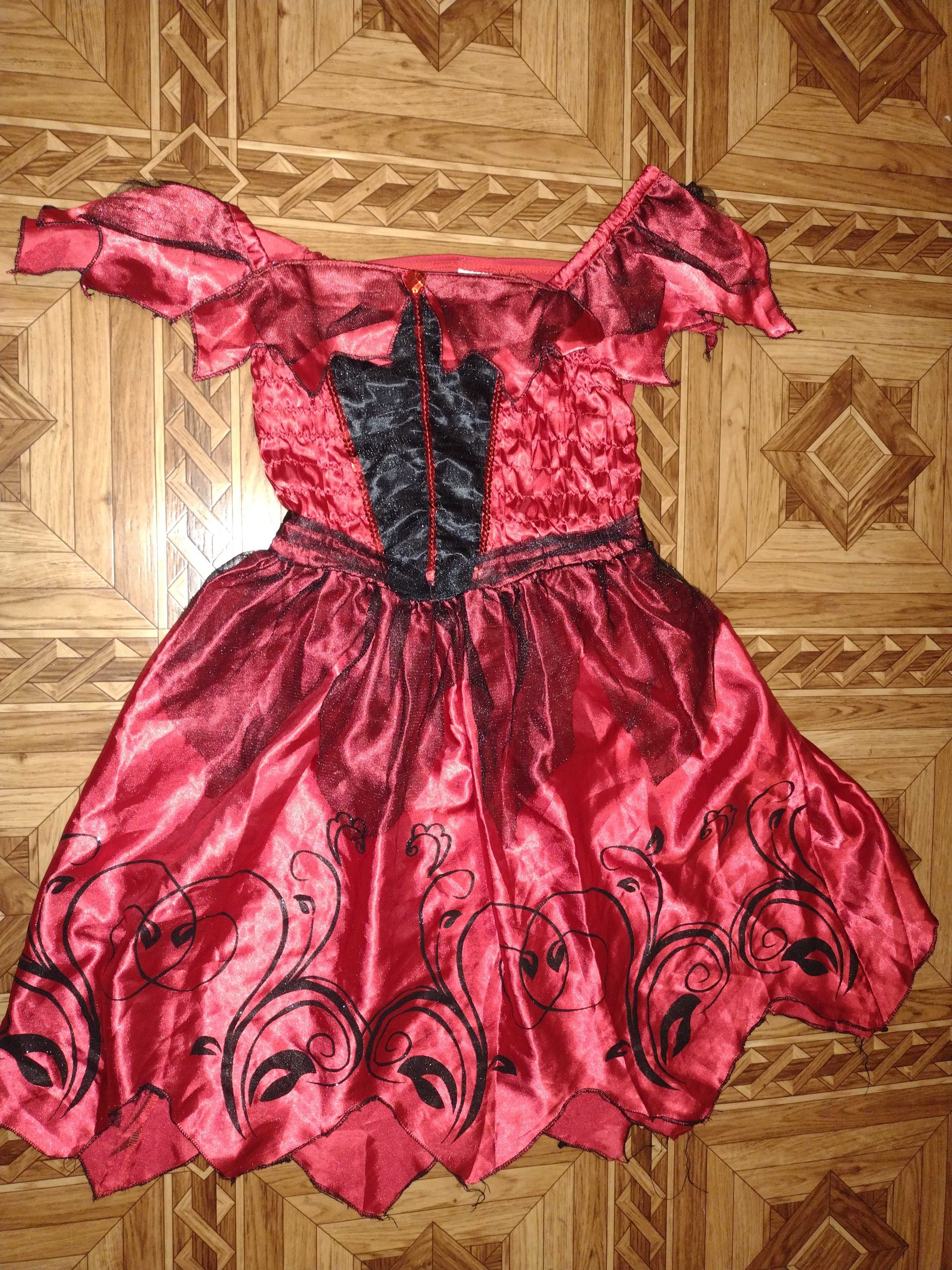 карнавальна сукня костюм на Хелловін огня вогнику червоне на Хэллоувин