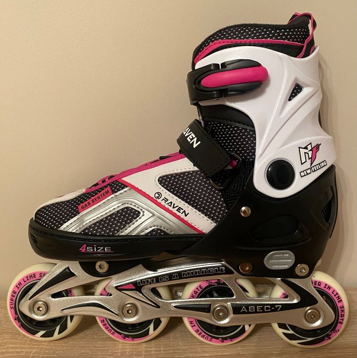 Rolki regulowane RAVEN Pulse Black/Pink  (37-40)