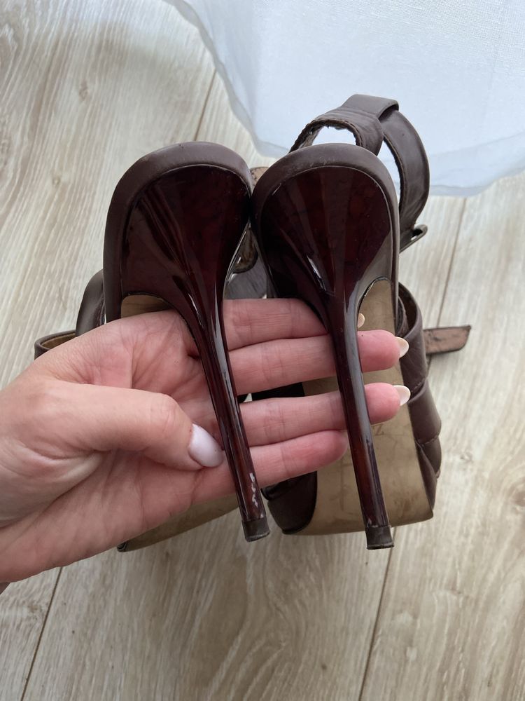 ZARA Sandalki na szpilce roz.37