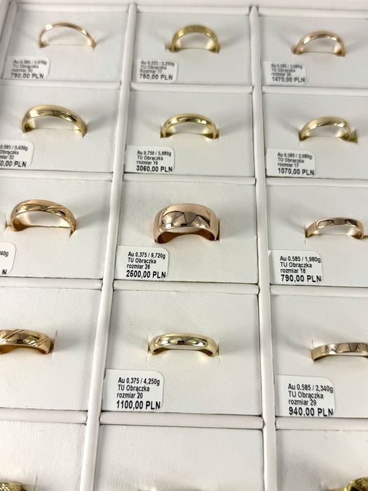 Złota obrączka rozmiar 26