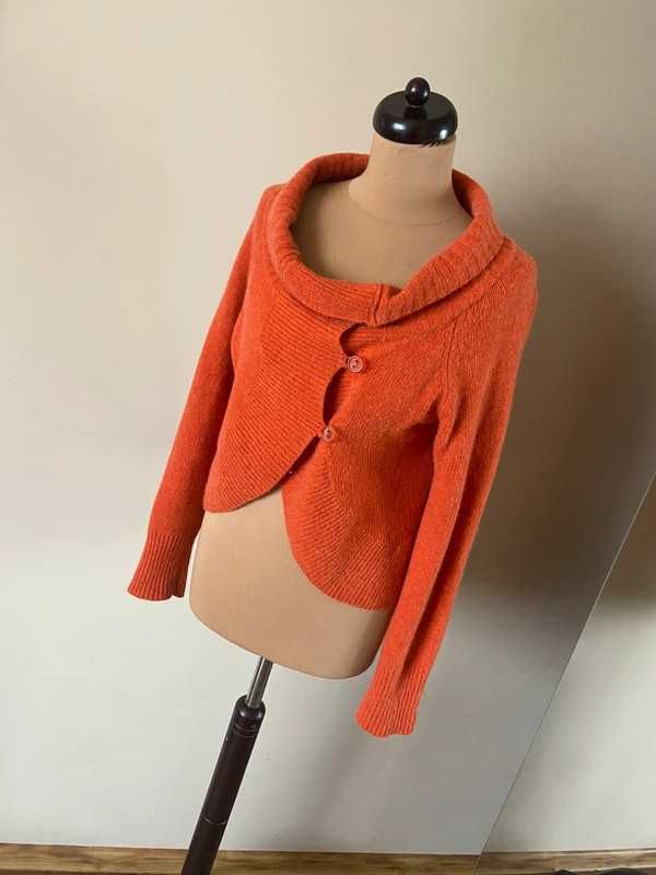 Angora merino welna sweter bolero kardigan lekki tkany s m 38 36 h&m