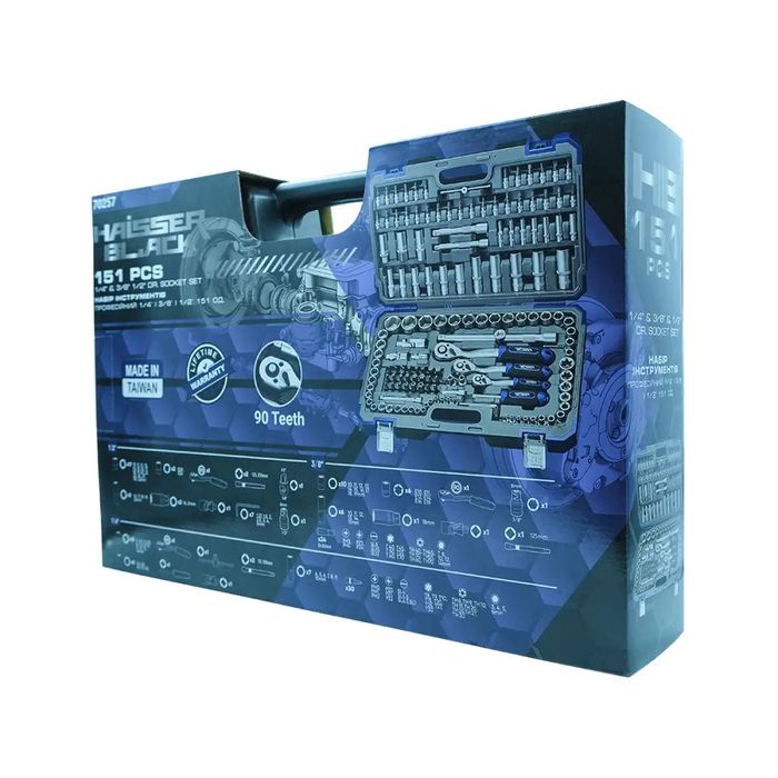 Набір інструментів професійний 1/4" і 3/8" і 1/2" 151 од.Haisser BLACK