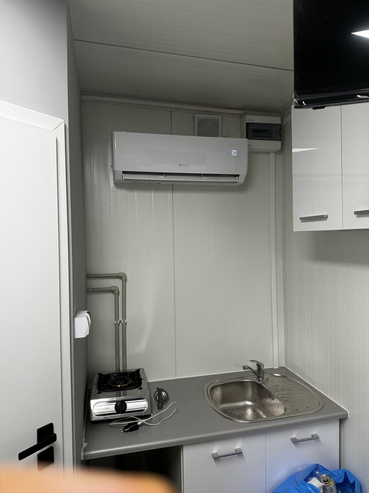 Kontener socjalny/mieszkalny 7x3 m. Wysoki standard, lazienka,klima,tv