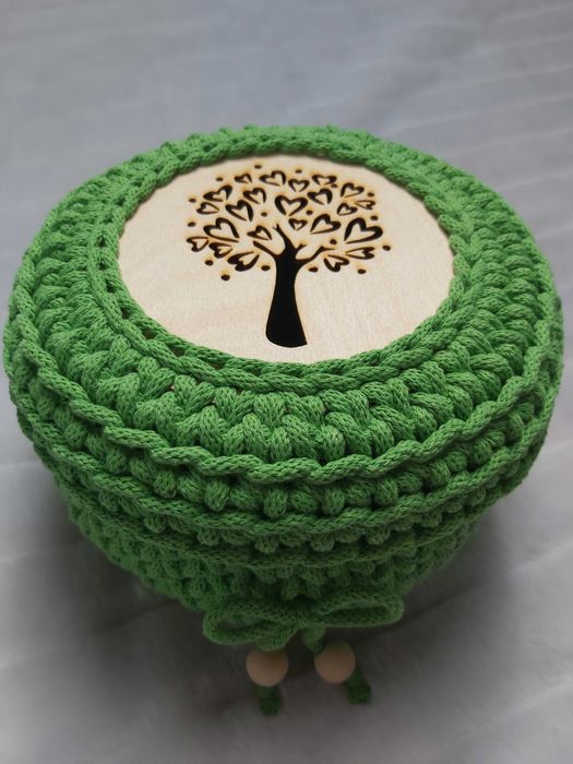 Piękny Koszyk z bawełnianego sznurka