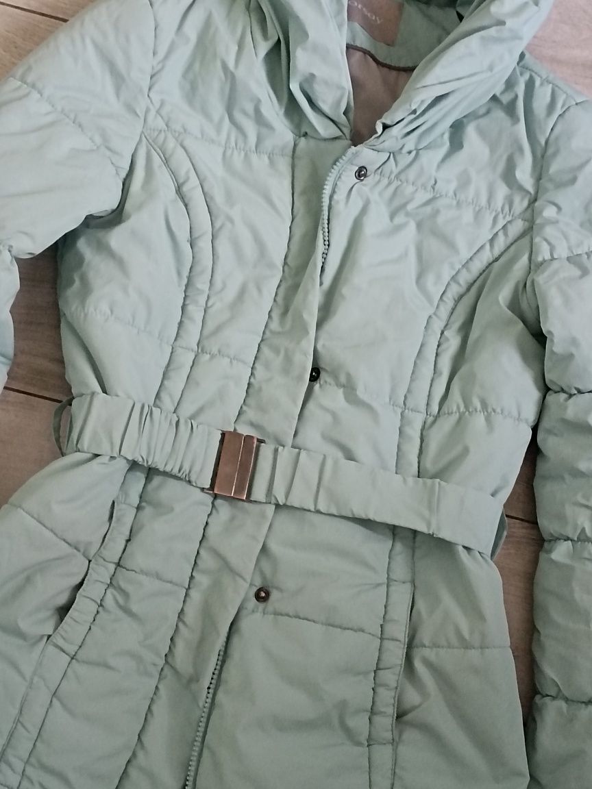 Płaszcz Orsay miętowy długa kurtka zimowa 164