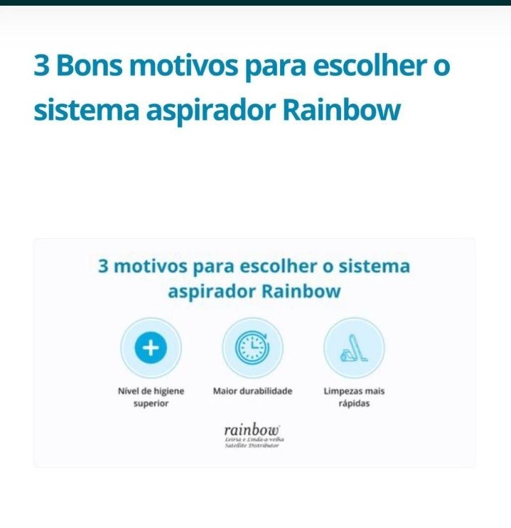 SRX aspirador Rainbow em estado novo com GARANTIA