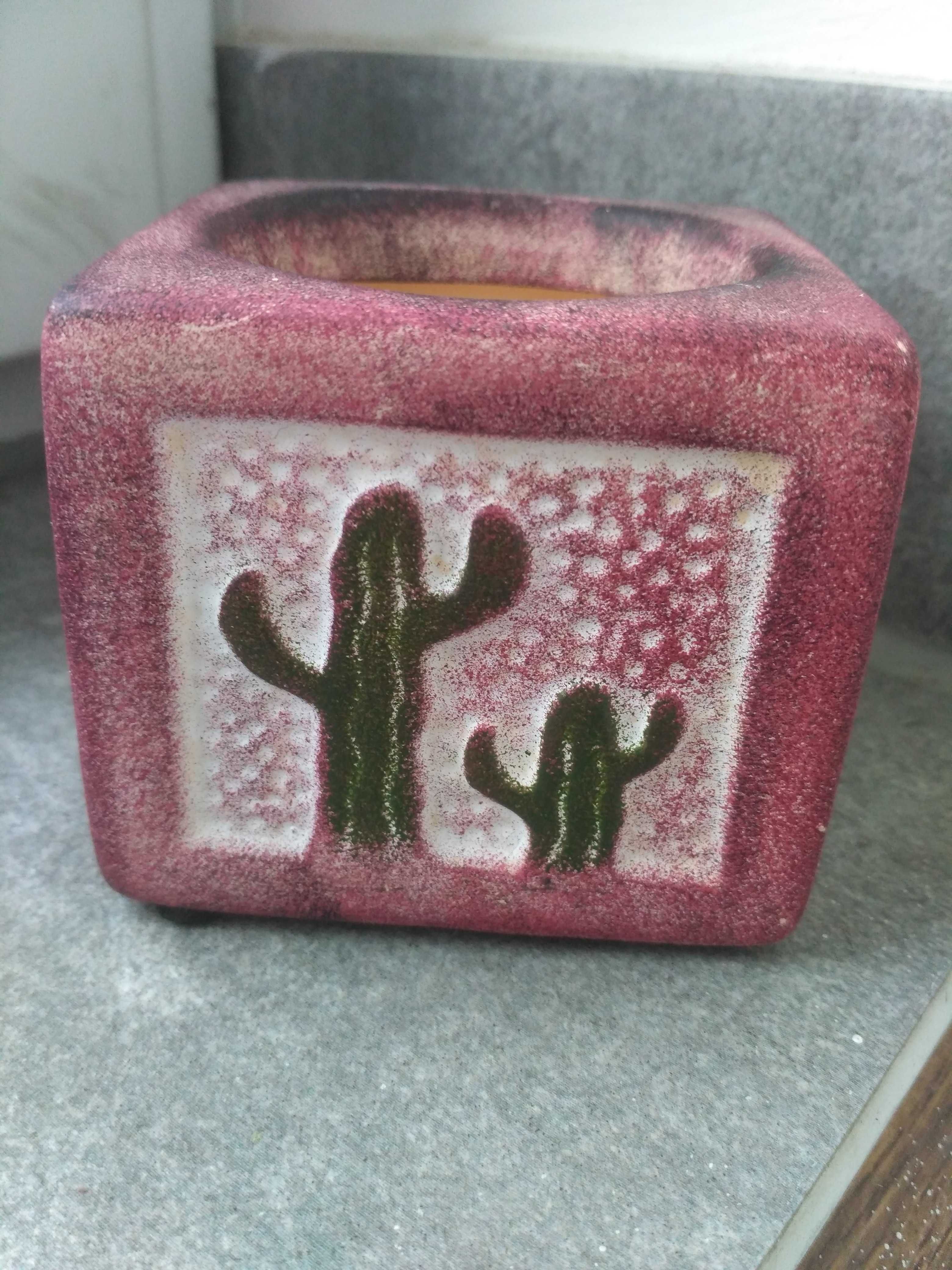 Vintage kreatywny ceramiczny wazon świecznik ceramika wzór kaktusa