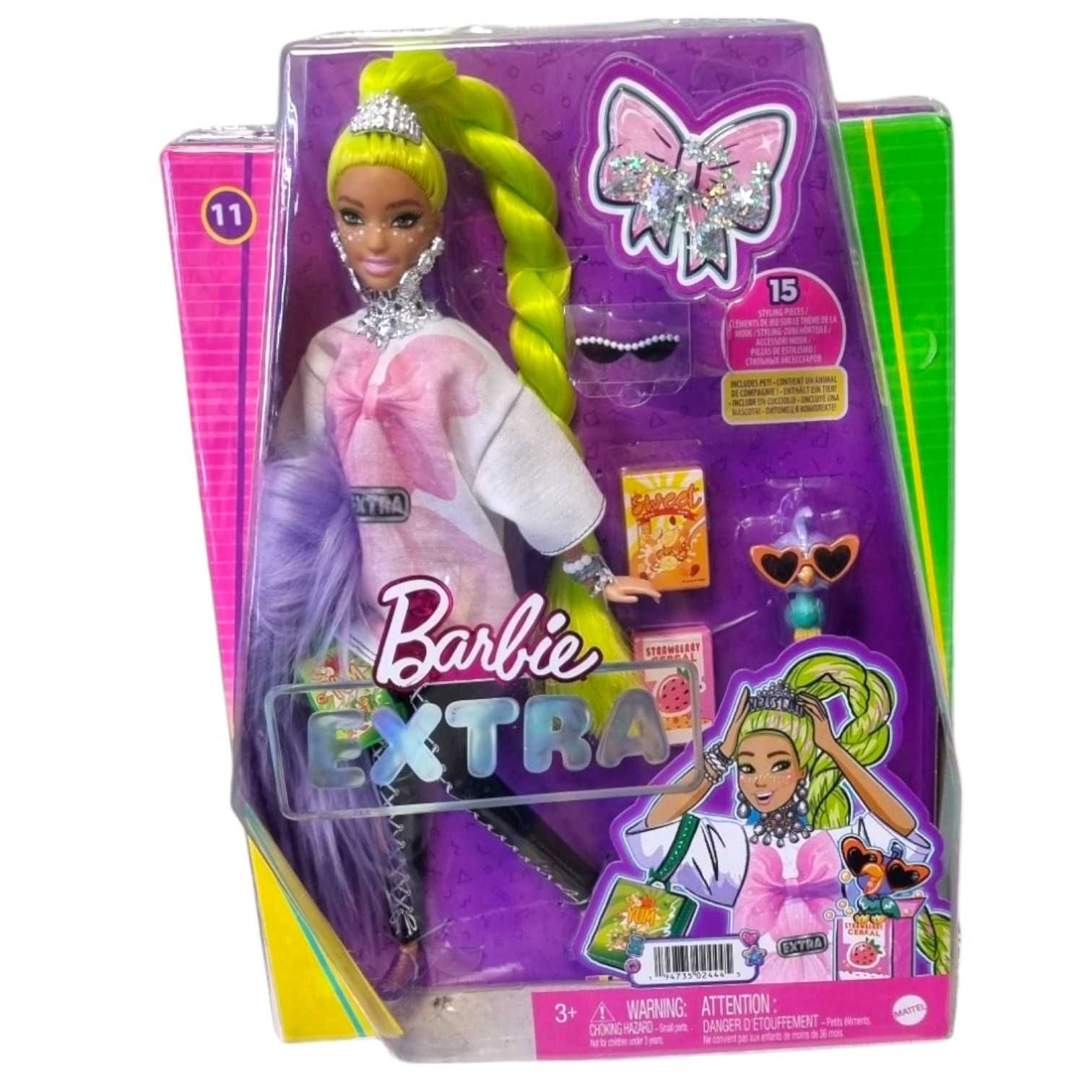 Lalka Barbie EXTRA neon