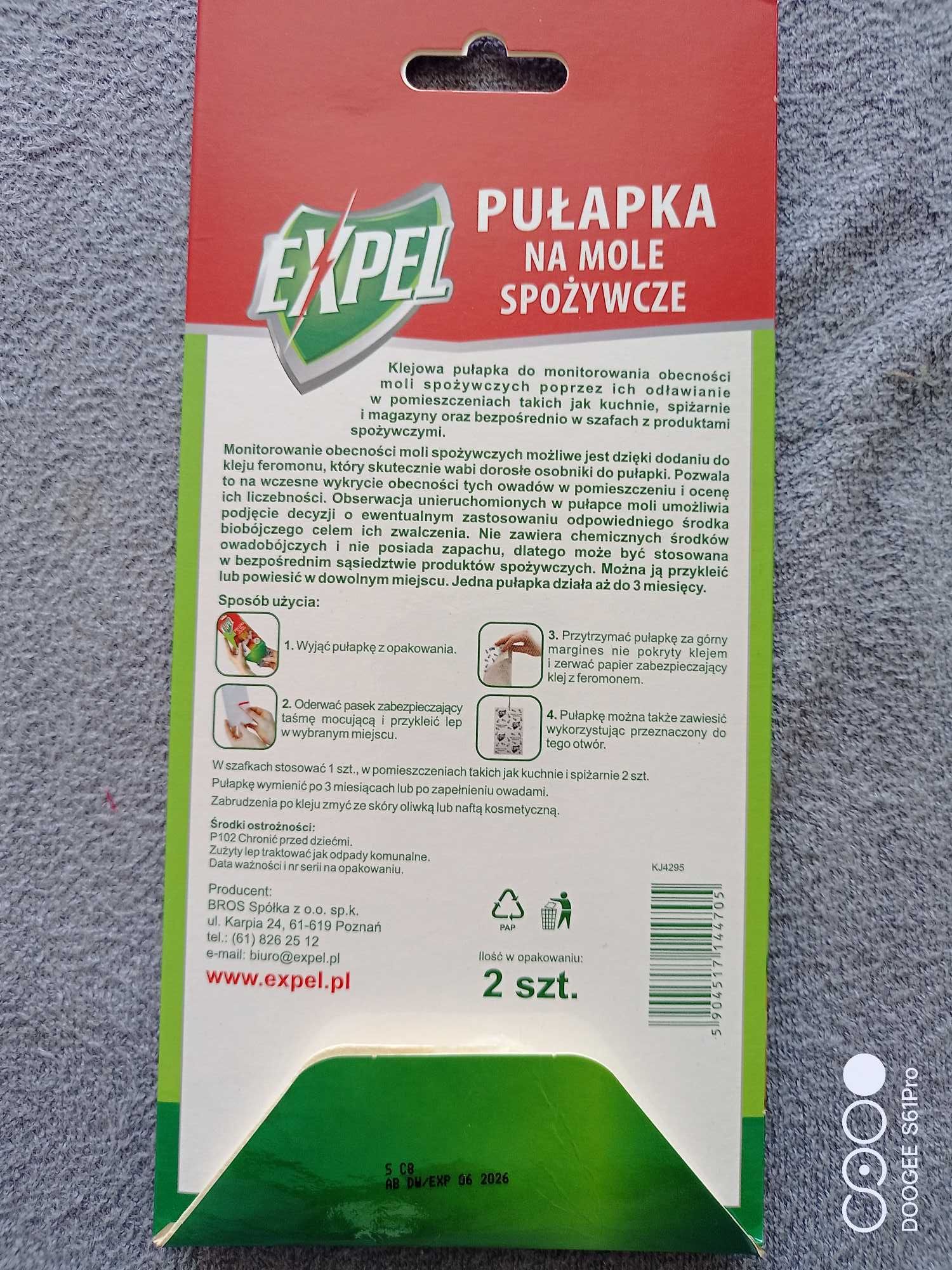 Expel pułapka na mole spożywcze