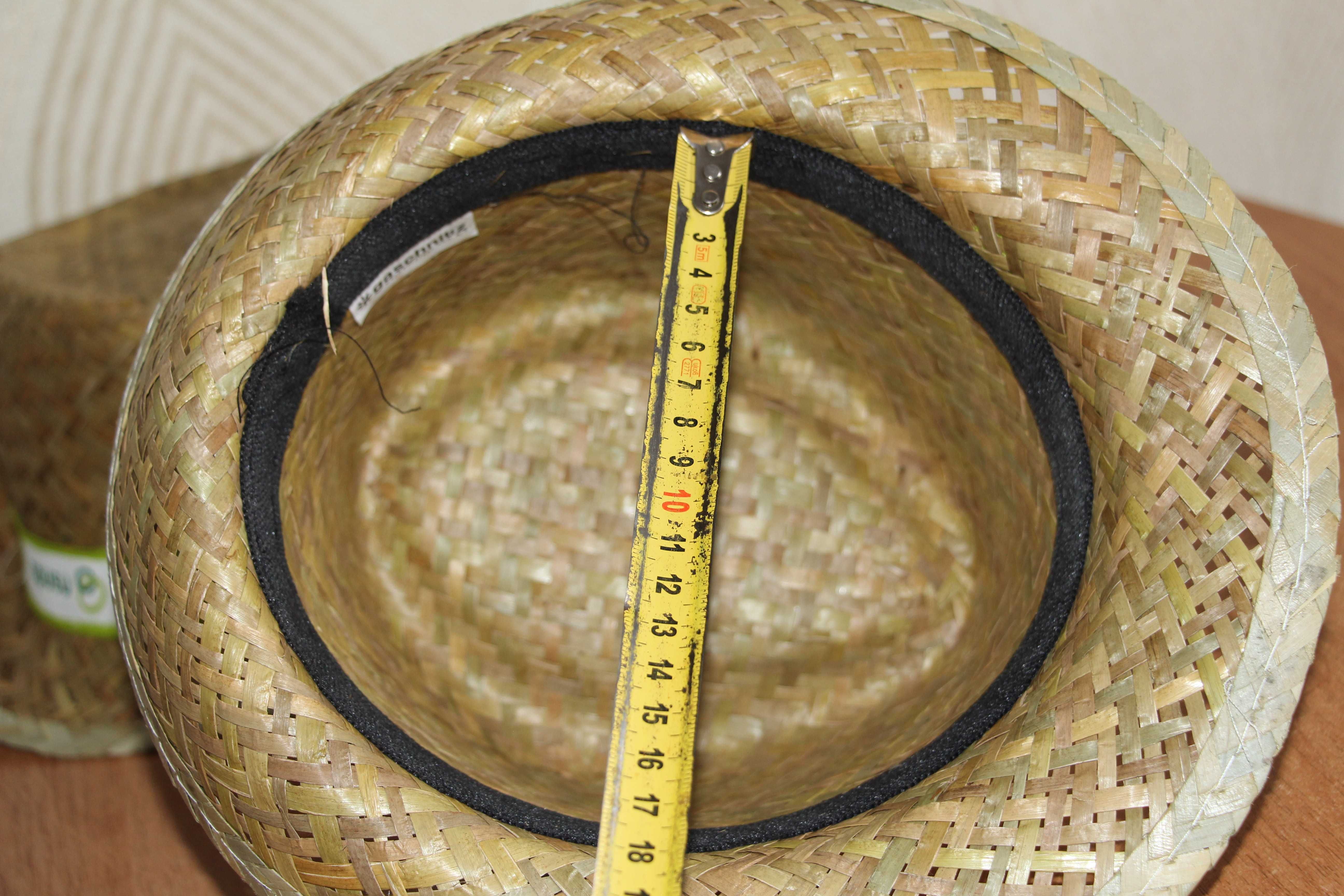 Шляпа соломенная,kаnелюх,бpиль 56 см
