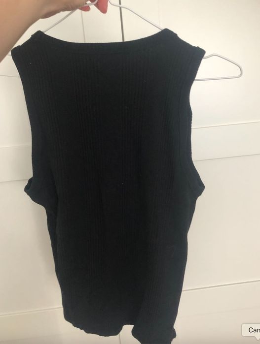 Zara czarny bawełniany top bez rękawów T-shirt koszulka bluzka r. M 38