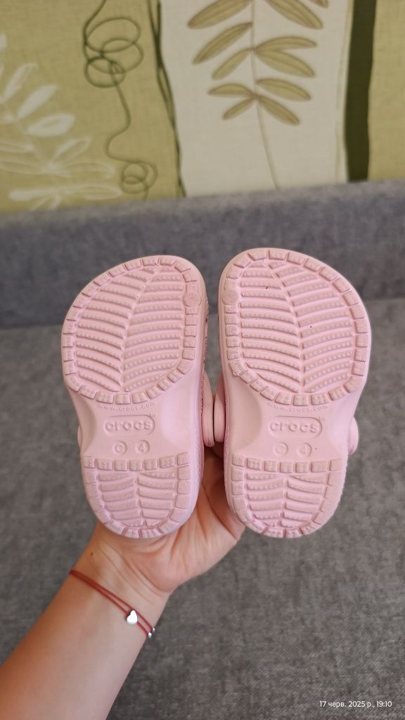 Crocs c4. 21 розмір. 12,5 см, рожеві крокси для дівчинки