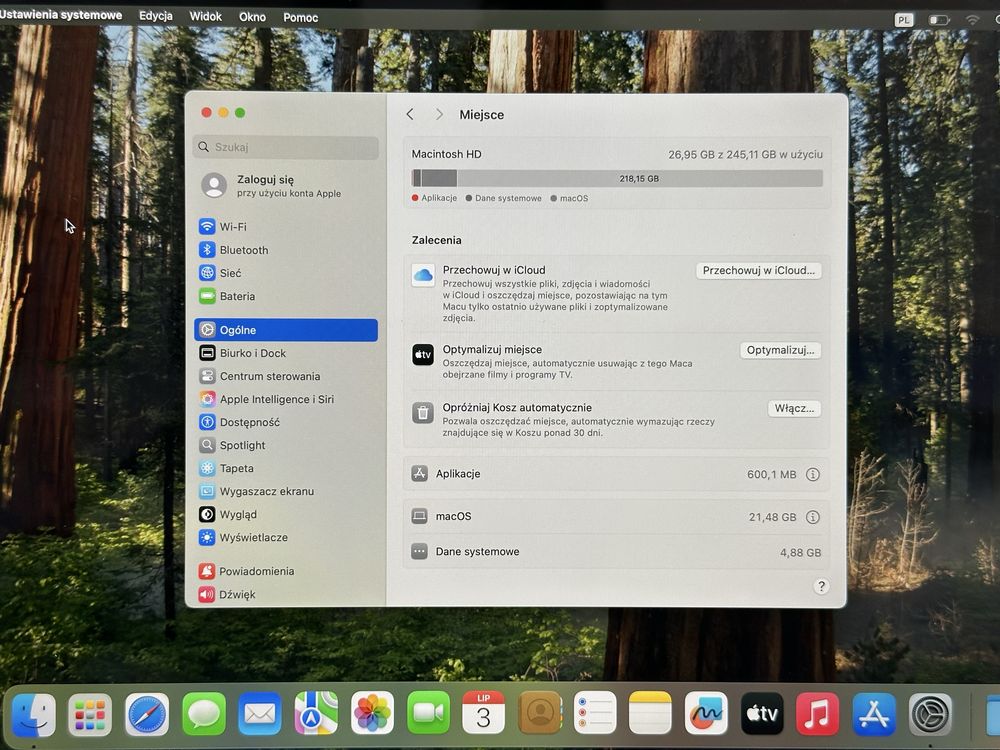 MacBook Air M1 (2020) 8GB RAM, 256GB, srebrny + pudełko i ładowarka