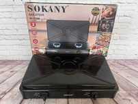Настільна газова плита Sokany SK-07004 з кришкою на 2 конфорки