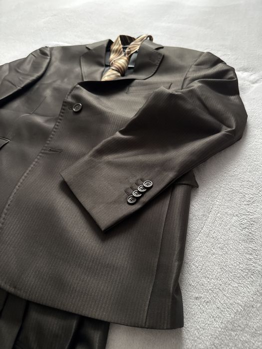 Sunset Suits Men brązowy garnitur piękny r. L i krawat