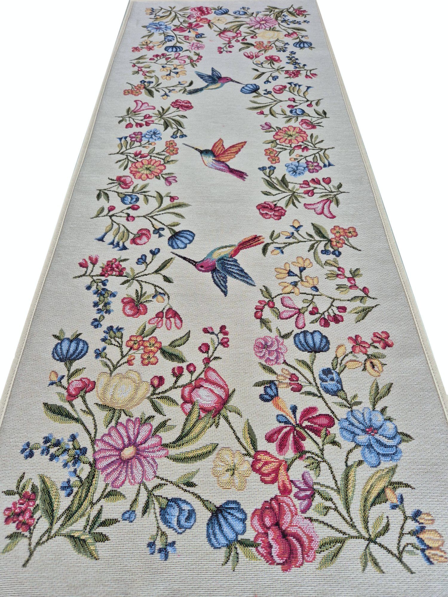 Bieżnik 40x100 cm V125 Kwiaty i Kolibry gobelinowy