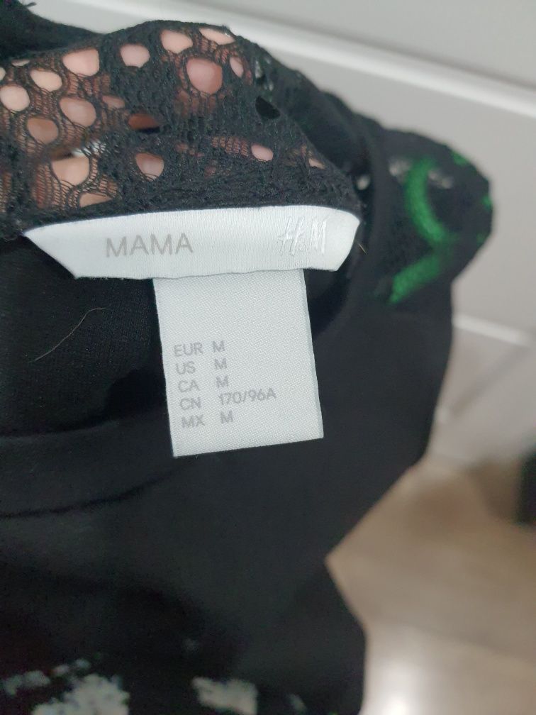 Czarna sukienka ciążowa z koronką H&M r. M