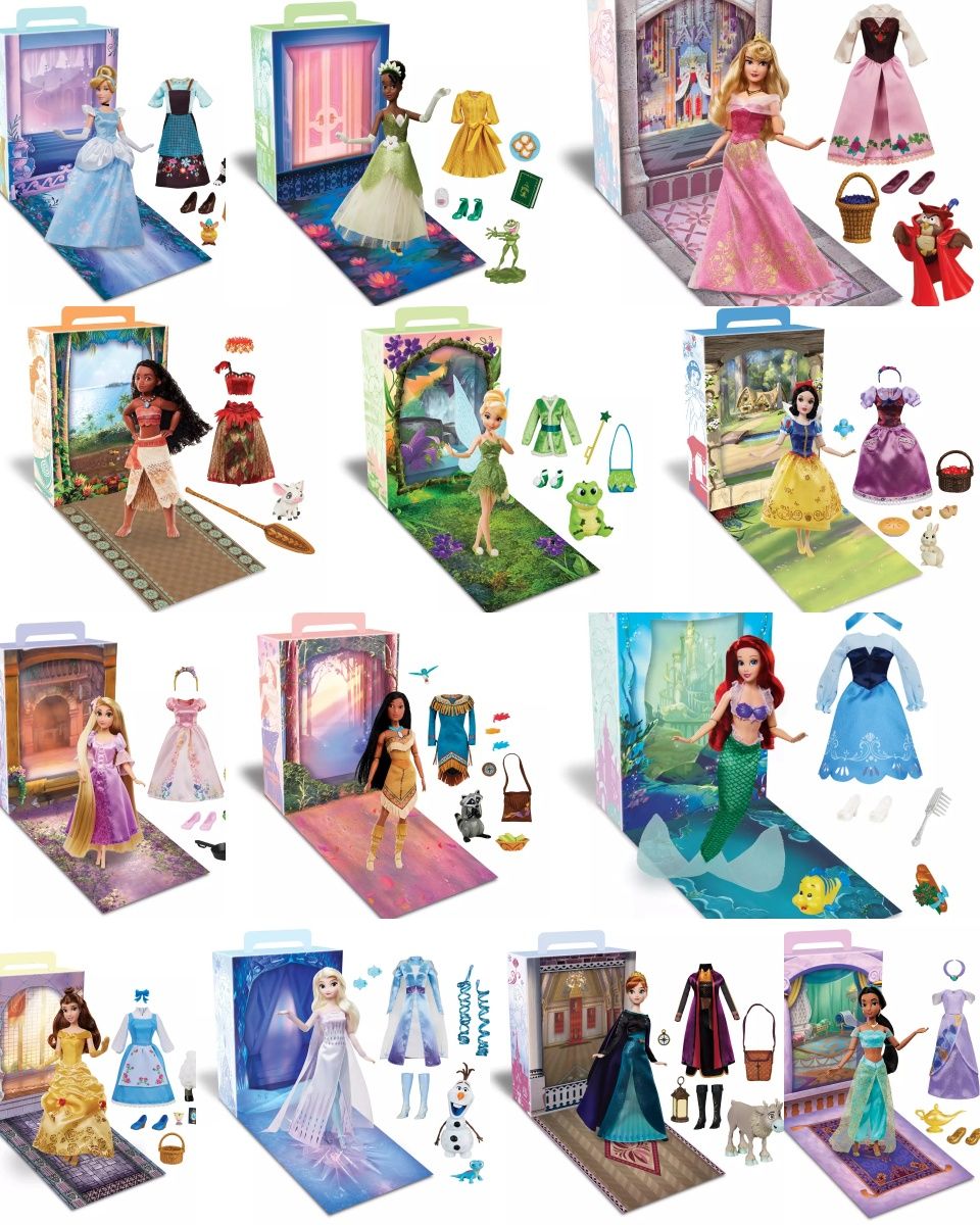 Кукла Disney Story 2023 Моана, Золушка, Рапунцель, Ариэль, Тиана, Динь
